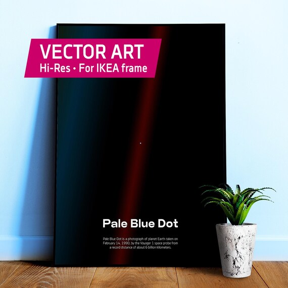 Pale Blue Dot poster, NASA Voyager 1, 1990 — Space poster. Science print, deep space wall art, vector art