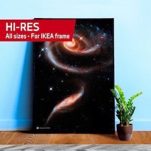 Colliding Galaxy Pair Arp 273, NASA Hubble Space Telescope — space poster, science poster, space photo, abstract poster