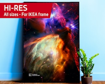 Rho Ophiuchi (James Webb/JWST). Star-forming region. Star birth — Space poster. Science poster, space photo, space art, jwst picture