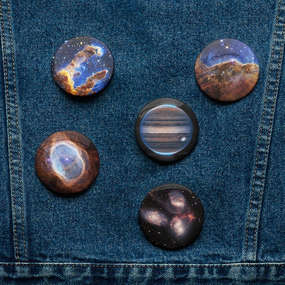 James Webb Space Telescope. JWST Pillars of Creation 2022 (James Webb/JWST) — Set of space pin buttons (5 items), pin badge, circle pins