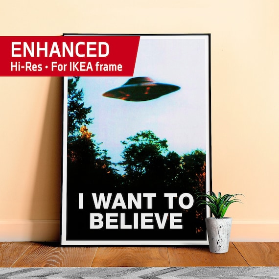 I want to believe. Original poster, The X-Files poster (Ver. #2, Season 4-5, 1996-1997) — sci-fi poster, movie poster, space art print