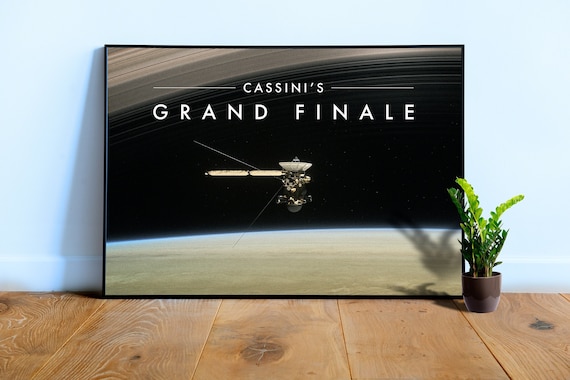 NASA Cassini's Grand Finale (Saturn poster) — space poster, space art, science poster, photo poster