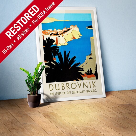 Dubrovnik, Yugoslavia. The Gem of the Jugoslav Adriatic, 1930s — retro vintage travel poster, retro travel art, art deco, art deco poster