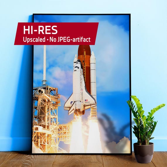 NASA Space shuttle Discovery launch, STS-120 — space poster, space wall art, photo poster, gift for space lovers