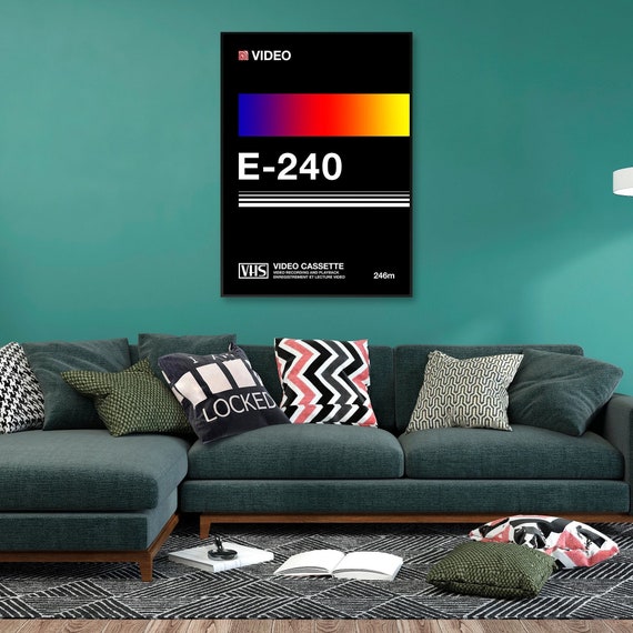 VHS cassette case E-240 [retrowave/vaporwave] — retrowave poster, aesthetic print, retrowave art, 80s wall decor