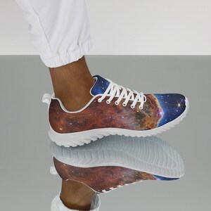 Cosmic Cliffs, Carina Nebula (James Webb/JWST) — Unisex athletic shoes. Space poster, science poster, space photo, space art, jwst picture