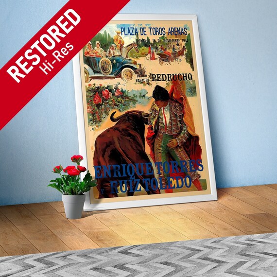 Spain poster, Corrida, 1934 — corrida retro travel poster, vintage travel poster, toreador print, torero wall decor