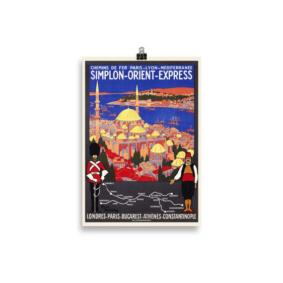1921 Orient Express london to Istanbul Constantinople Railway Poster A3 Print 1921 Orient Express london to Istanbul Constantinople Railway Poster A3 Print