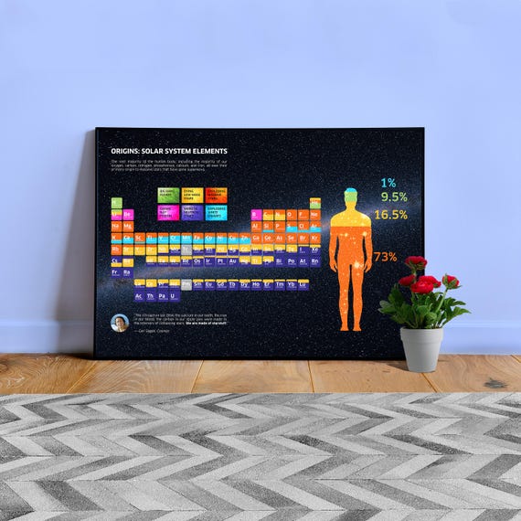 Solar system elements & Human body (astronomy quote) — space poster, space art, science poster, astronomy, science gifts, nerdy gifts
