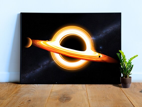 Gargantua, Black Hole and Milky Way #1 — space poster, science art print, space photo, aesthetic poster