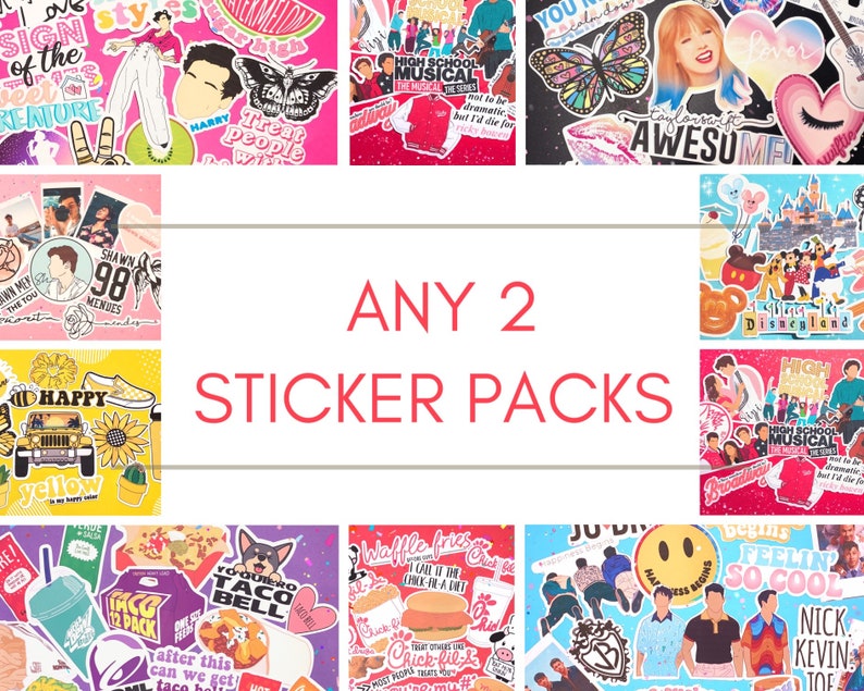 Any TWO Sticker Packs Buy 2 sticker packs bulk from Honey Etsy