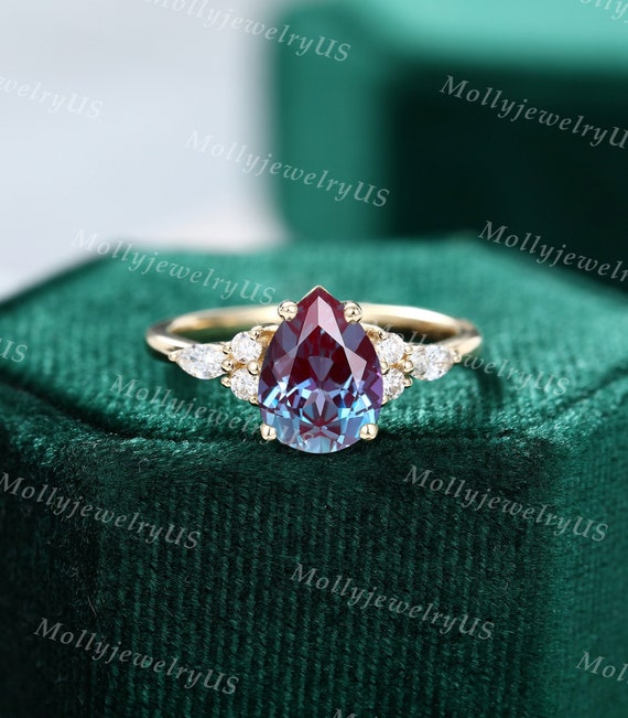 Alexandrite 2024 cluster ring