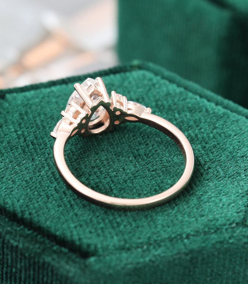 Pear shaped Moissanite engagement ring rose gold unique | Etsy