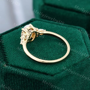Oval Cut Moissanite Engagement Ring Vintage Yellow Gold Unique ...