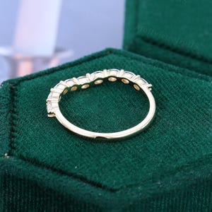 Oval Cut Moissanite Curved Wedding Band Women Unique Yellow Gold ...