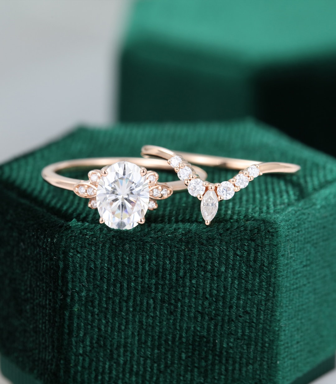 Under $100 Moissanite Rings For Women Wedding Sets Jeulia 10K/14K