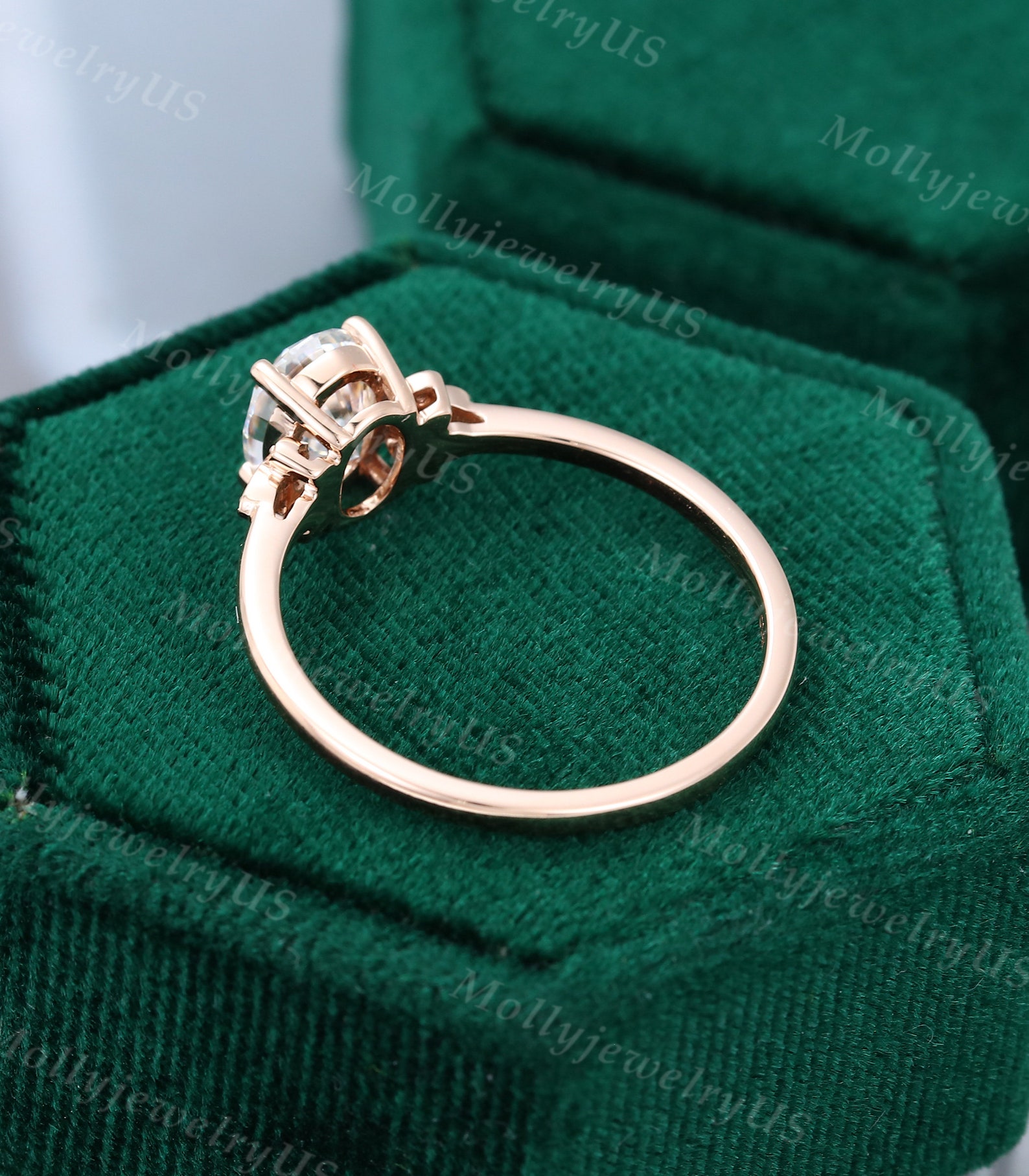 Oval Cut Moissanite Engagement Ring Vintage Rose Gold - Etsy