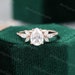 Pear shaped Moissanite engagement ring vintage Unique Marquise cut diamond Cluster engagement ring rose gold wedding Bridal gift for women