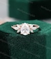 Pear shaped Moissanite engagement ring vintage Unique Marquise cut diamond Cluster engagement ring rose gold wedding Bridal gift for women 