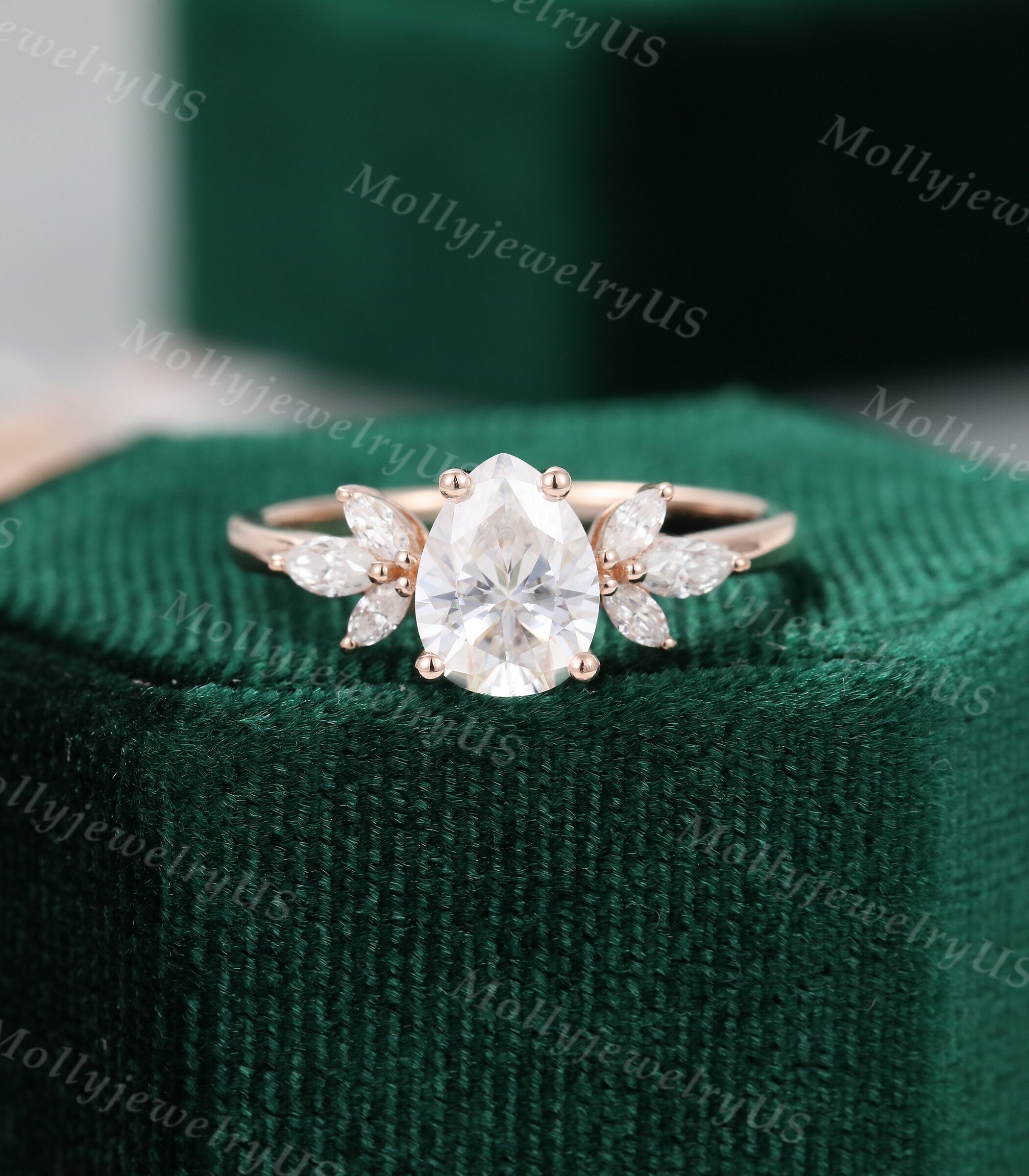 Pear Shaped Rings Etsy