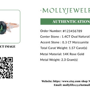 Cartão de certificado Molly para pedido ETSY