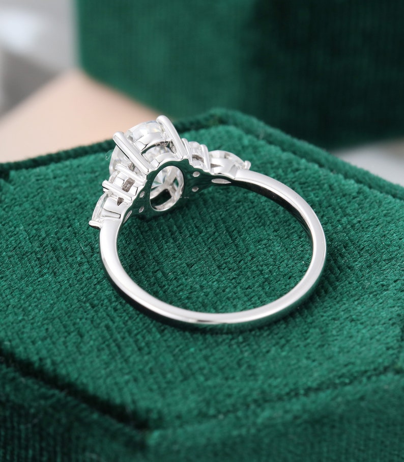 Oval cut Moissanite engagement ring vintage Unique engagement | Etsy