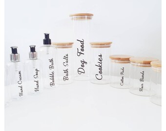 Personalised Name Vinyl Decal Sticker Glasses for Small Bottles Mugs Mobiles