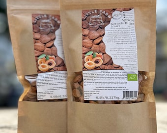 Apricot kernels Seeds Natural Organic raw Bitter bio dried in the sun 0.227kg.
