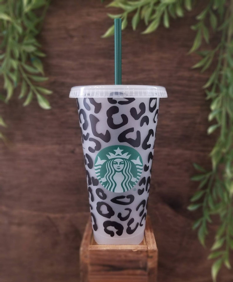 Leopard Print Starbucks Tumbler Etsy