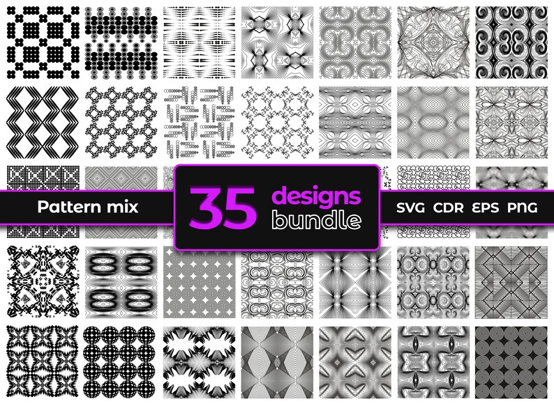 Pattern mix Abstract patterns SVG Dot art patterns Line art patterns