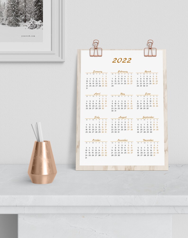 printable-calendar-2022-one-page-calendar-clipboard-calendar-etsy-ireland