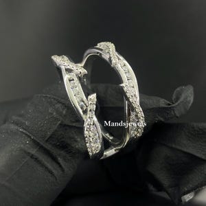 Excellent 1.90 Ct Round Cut Brilliant Moissanite Diamond Enhancer Wrap Wedding Band Ring 14K White Gold Finish Women's