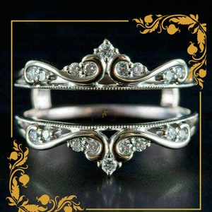 Jewelry Gift 1.50 CT Round Cut Diamond 14K White Gold Finish Engagement Anniversary Wedding Enhancer Ring Women's