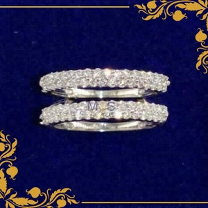 Women's 2.20 Ct Round Cut Diamond 14K White Gold Over Enhancer Anniversary Engagement Wedding Prong Ring