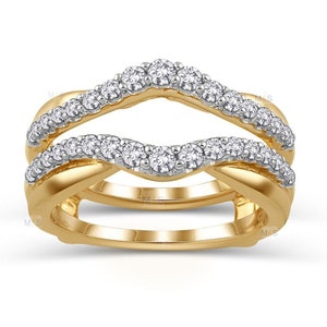 Women's 2.12 CT Round Cut Diamond 14K Yellow Gold Plated Jewelry Gift Engagement Anniversary Wedding Enhancer Ring