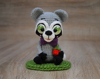 Amigurumi Crochet Raccoon - plush raccoon - Crocheted raccoon - Stuffed raccoon