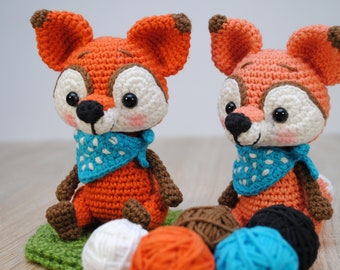 Amigurumi Crochet Fox - miniature animal - crochet fox - stuffed fox