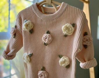 Rose Embroidered Sweater