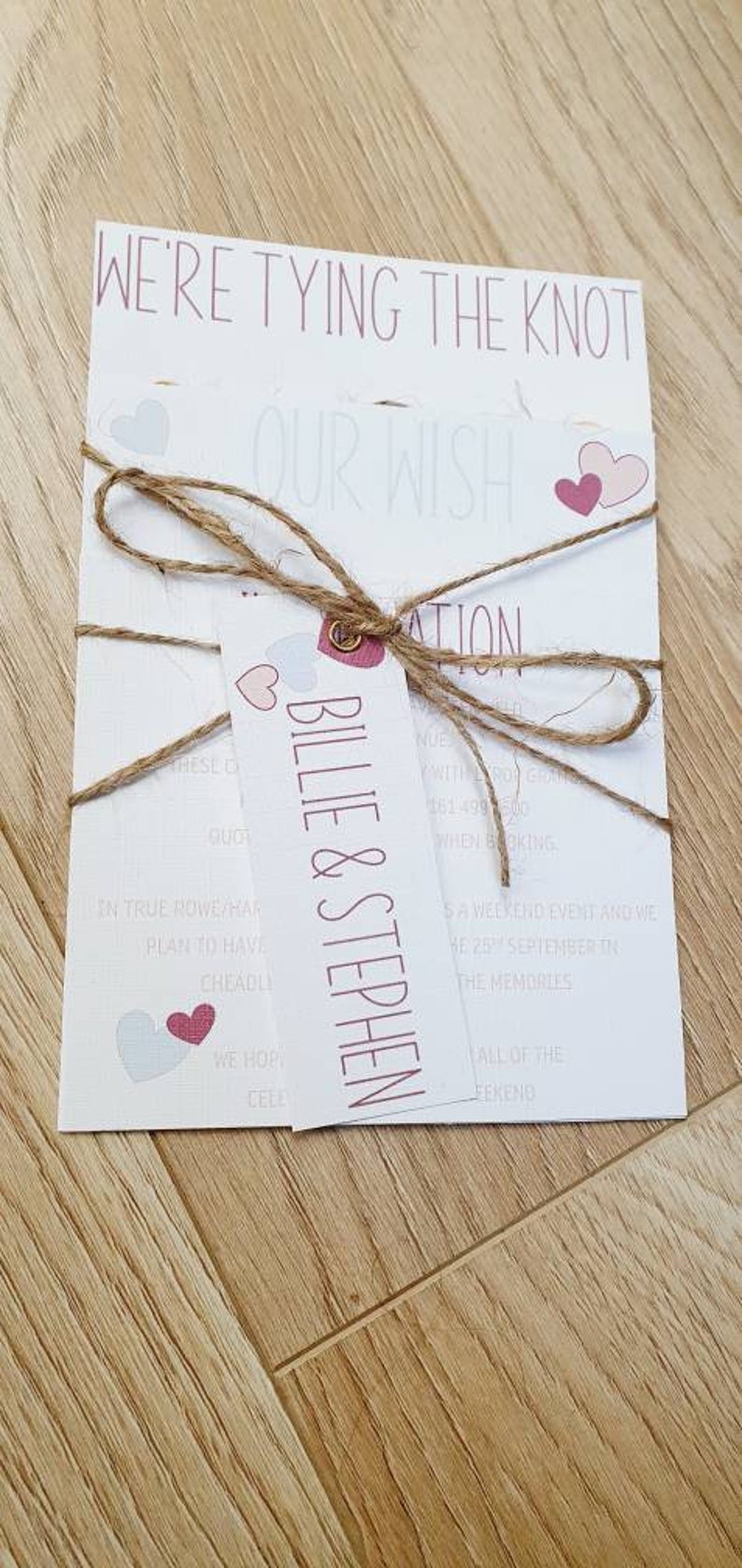 Tie the knot Wedding Invitations / Rustic wedding Invites