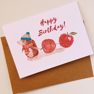 Biglietto di Compleanno, Buon Compleanno Biglietto, Biglietto con Riccio, Biglietto con Animali, Felice Compleanno, Biglietto Regalo
