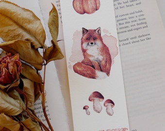 Red fox, Fox Watercolor Painting, Fox Print, Animal Bookmark, Woodland Animal Art, Wildlife Painting, Fox Art