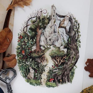 Foresta Incantata, Paesaggi Fantasy, Illustrazioni Favole, Arte Folcloristica, Animali Della Foresta, Illustrazioni Fantasy, Stampe Regalo