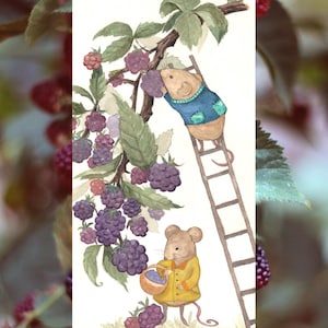 Beatrix Potter, Erntezeit, süßes Geschenk für Sie, Mäuse Illustration, Cottagecore Illustration, Kinder Illustration, Kinder Kunst