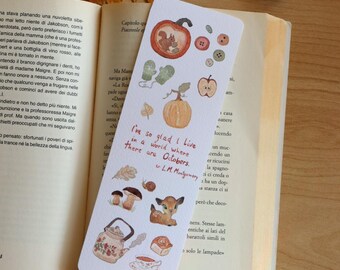 Autumn Bookmark, Pumpkin Art, Rustic Fall Art, Cozy Art, Bookworm Gift, Book Lovers Gift, Cozy Bookmark, Book Art, Cozy Autumnal, Bookmarks