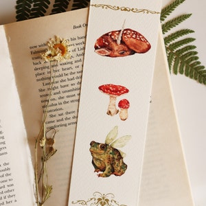 Segnalibro ad Acquerello, Illustrazione Animali Magici, Segnalibro Rospo, Segnalibro Bambi, Segnalibro Regalo per Natale, Animali del Bosco
