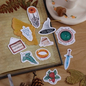 LOTR Stickers, Adesivi Signore degli Anelli, Lo Hobbit Sticker, Terra di Mezzo, Mordor, La Contea, Tolkien, Bilbo Baggins, Frodo Baggins
