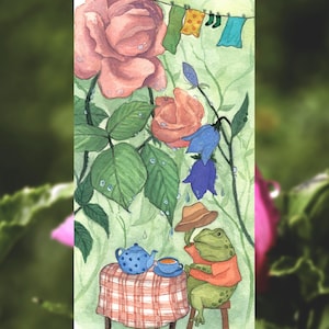 Favole Illustrate, Cartoline Animali, La Rana e il Rospo, Illustrazioni ad Acquerelli, Regalo Speciale, Segnalibri Illustrati, Rana Disegni