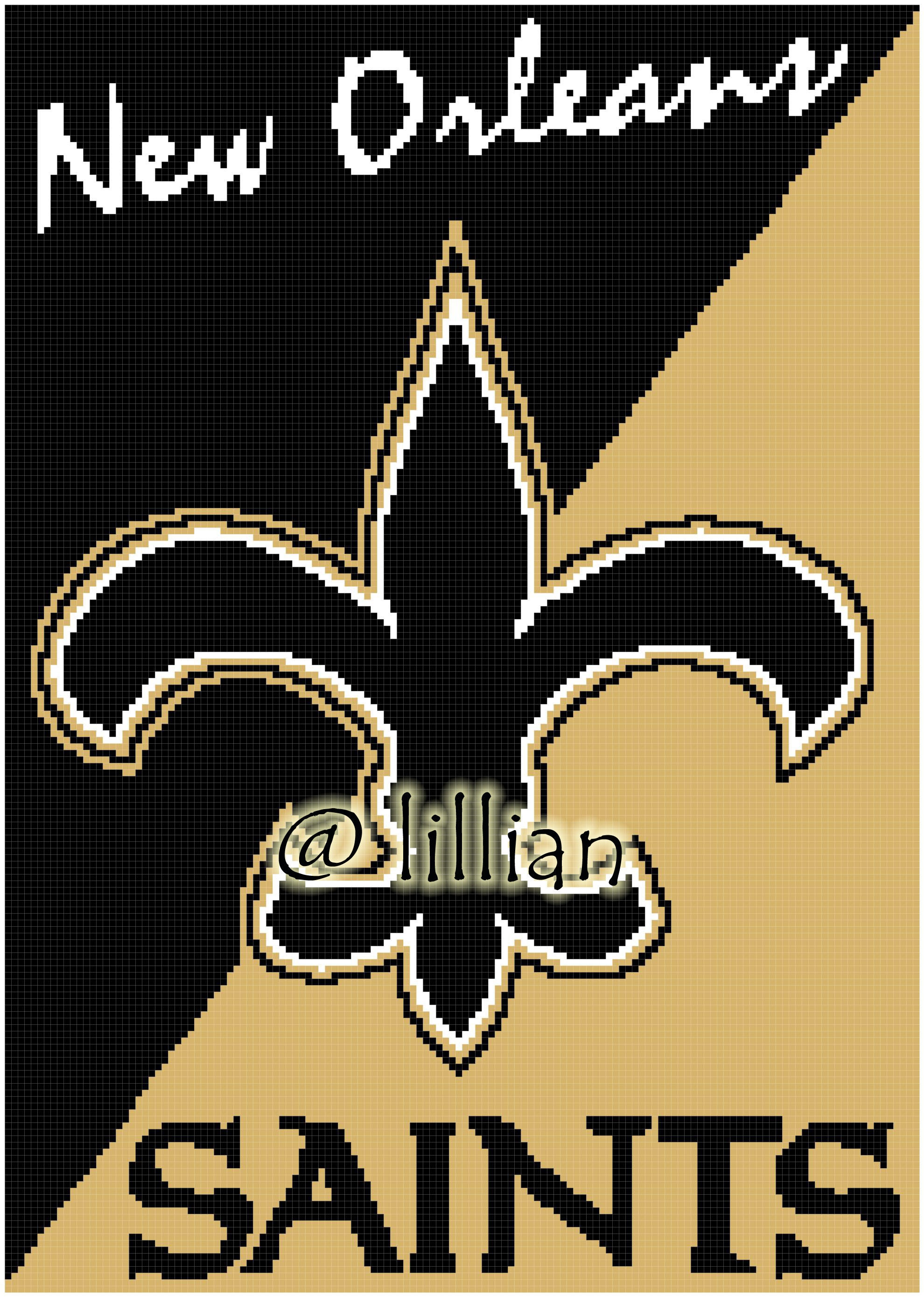 NFL NEW Orleans SAINTS Cross Stitch Pattern P D F Etsy