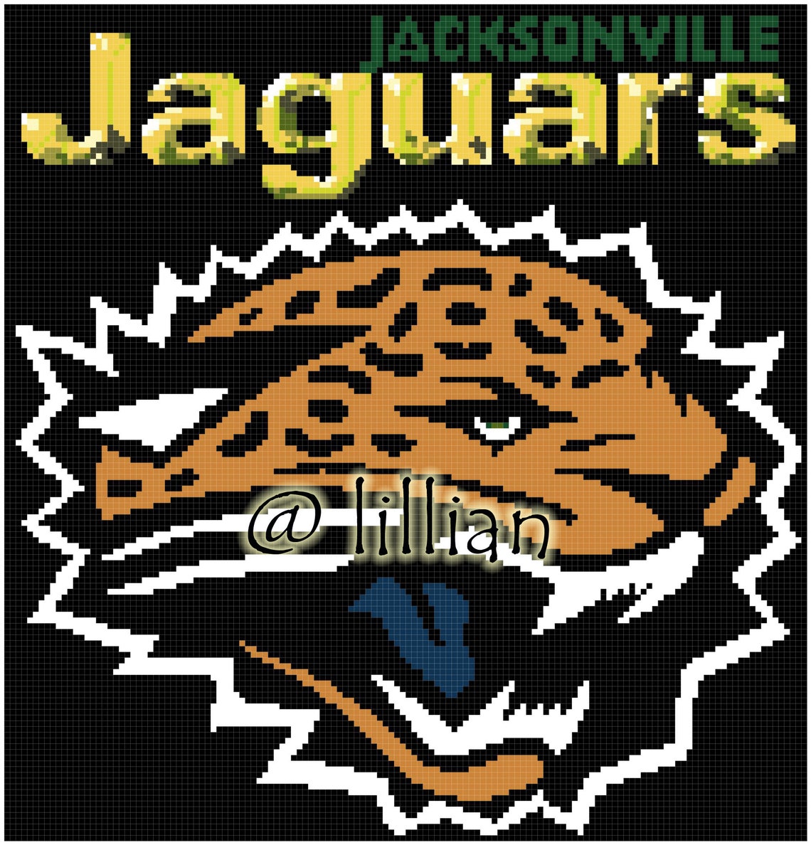 NFL JACKSONVILLE JAGUARS Cross Stitch Pattern Etsy
