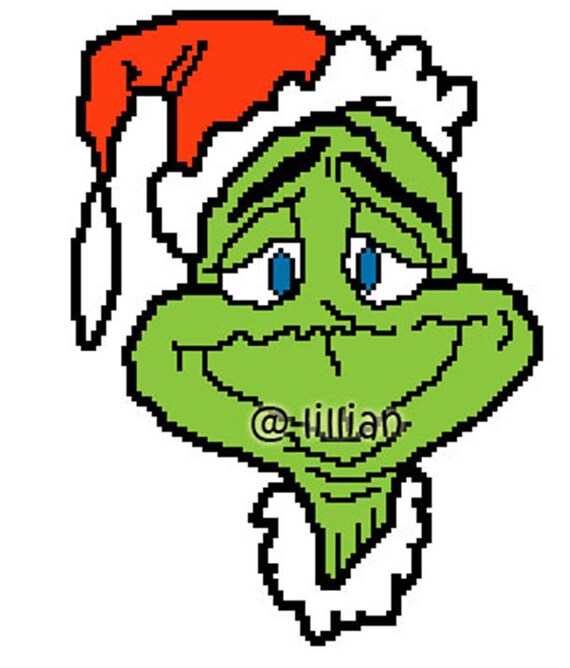 Dr Seuss Grinch Christmas Potrait Cross Stitch Pattern Etsy